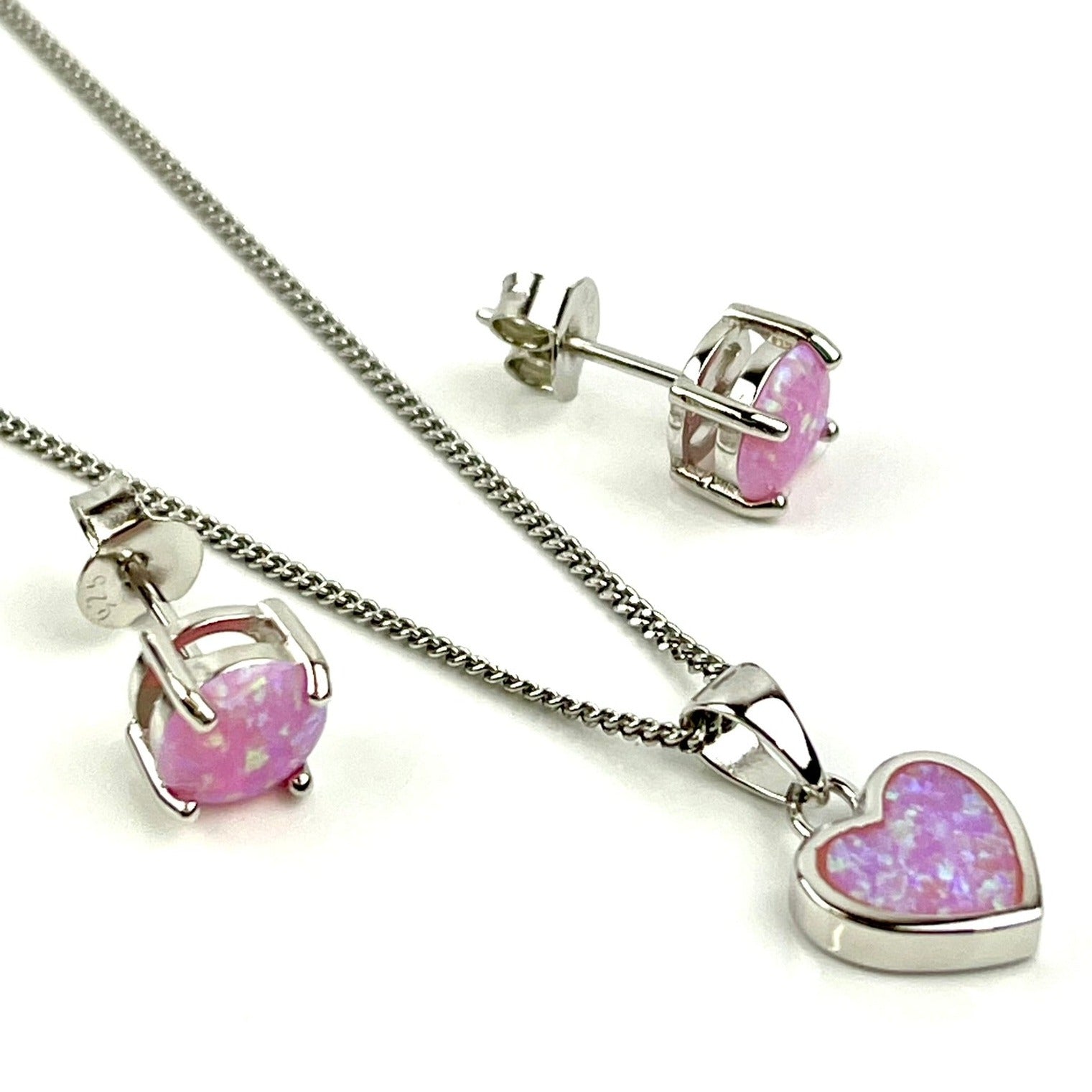 Brilliance Fine Jewelry Created Pink and online White Sapphire Heart Pendant in Sterlin