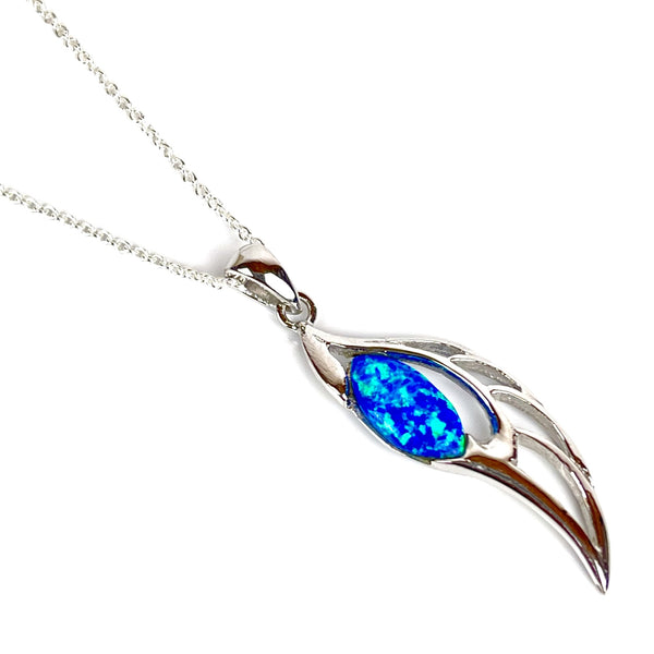 Opal clearance angel necklace