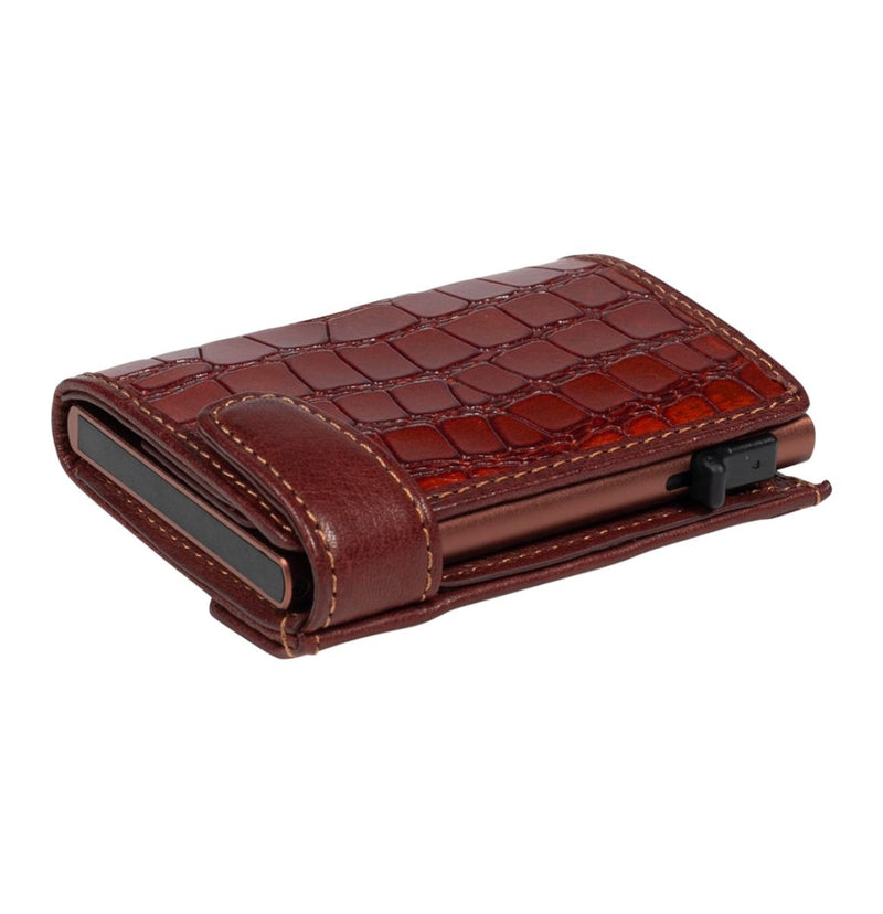 Furbo Croco RFID cardholder with change compartment - Cognac P2