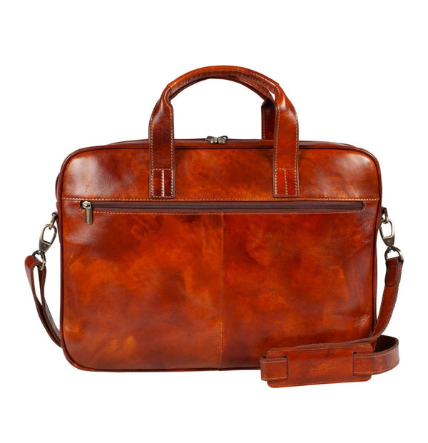 VanGoghleather1compartmentlaptopbag_slim 2 of 4