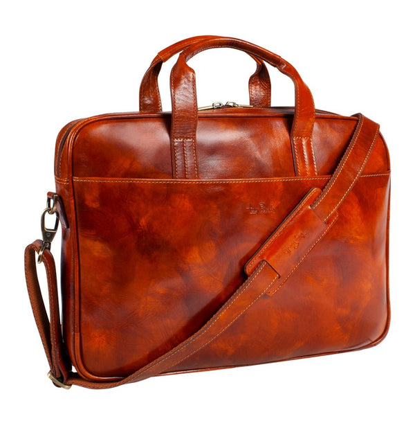 VanGoghleather1compartmentlaptopbag_slim 1 of 4