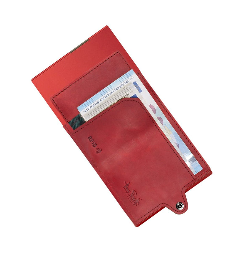 Tony Perotti Arno Pull-up leather RFID card holder with outside pocket 4